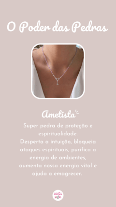 Gargantilha Pedras Naturais Jade Ametista c/ Inicial (TEMOS TODAS AS LETRAS DO ALFABETO) - comprar online