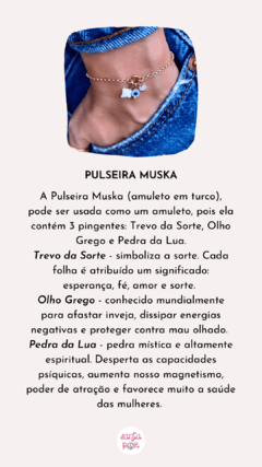 Pulseira Muska (Amuleto) - Banhada à Ouro / Banhada à Prata ✩ - comprar online