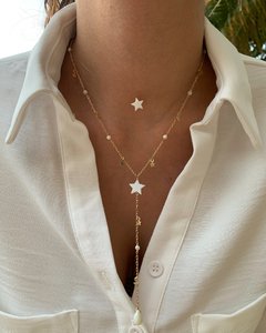 Choker Nylon Estrela ou Gargantilha Gravatinha Estrela - Banhada à Ouro / Banhada à Prata