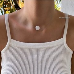 Choker Nylon Concha Madrepérola - Banhado à Prata / Banhado à Ouro ≋⎈