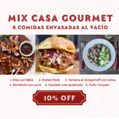 COMBO MIX CASA GOURMET - 6 comidas envasadas al vacío