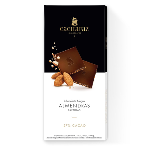 CACHAFAZ - CHOCOLATE 57% CON ALMENDRAS PARTIDAS 100g