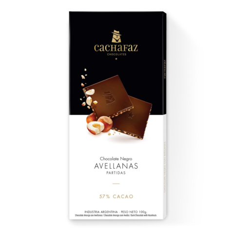 CACHAFAZ - CHOCOLATE 57% CON AVELLANAS PARTIDAS 100g