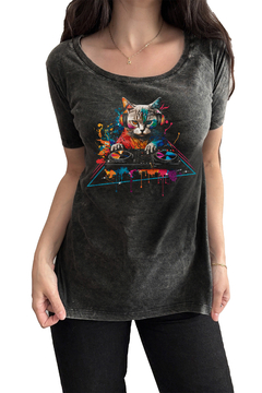 Remera DJ Cat (Mujer)