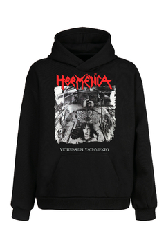 Buzo Hoodie Hermetica - Victimas Del Vaciamiento (Negro)