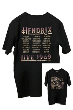 Remera Jimi Hendrix FRENTE y ESPALDA (Nevada o Negra) - comprar online