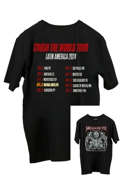Remera Megadeth - Crush World Tour FRENTE Y ESPALDA (Nevada o Negra ) en internet