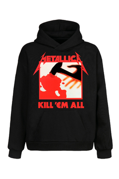 Buzo Hoodie Metallica Kill 'Em All (estampa frente y espalda) (Negro) - comprar online