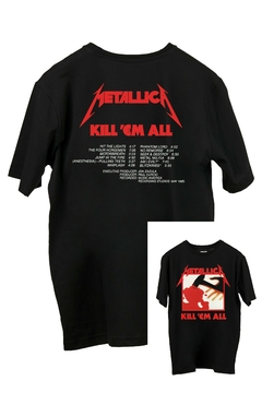 Remera Metallica - Kill 'Em All FRENTE y ESPALDA (Nevada, Negra o Blanca) - comprar online