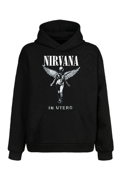 Buzo Hoodie Nirvana In Utero B&W (Negro)