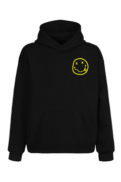 Buzo Hoodie Nirvana Spirit Frente Y Espalda (Negro) - comprar online