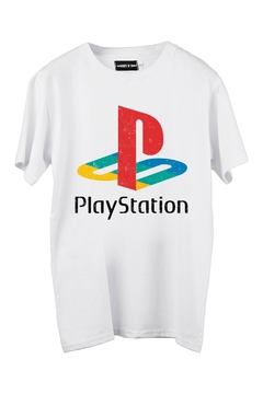 Remera Playstation Logo Retro (Nevada, Negra o Blanca) en internet