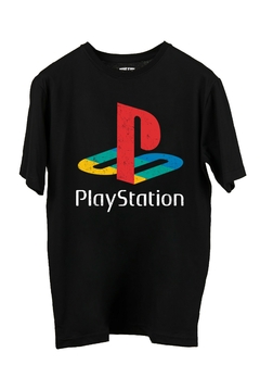 Remera Playstation Logo Retro (Nevada, Negra o Blanca) - comprar online