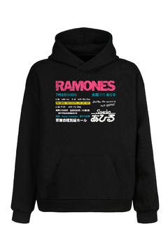 Buzo Hoodie Ramones Japan (estampa frente y espalda) (Negro) - comprar online