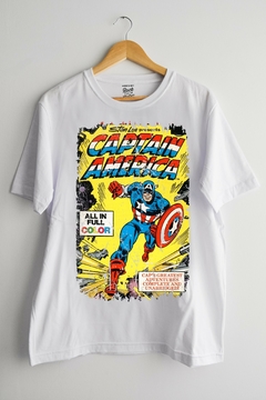 Remera Capitan America Comics (Nevada, Negra o Blanca) en internet