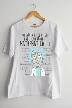 Remera Rick and Morty - Mathematically (Nevada, Negra o Blanca) en internet