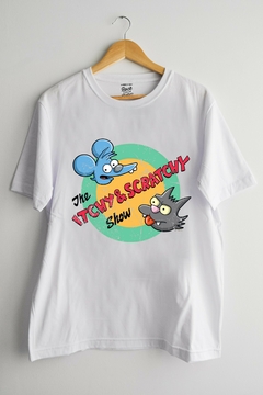 Remera Los Simpsons - Itchy and Scratchy (Nevada, Negra o Blanca) - comprar online