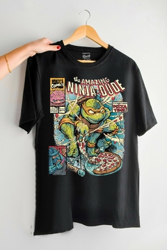 Remera Tortugas Ninjas - Pizza time! (Nevada, Negra o Blanca) - comprar online
