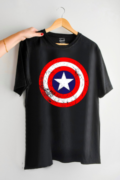 Remera Capitan America Logo (Nevada o Negra) - comprar online