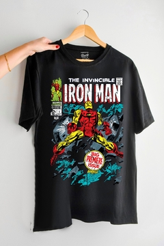 Remera Iron Man Comics (Nevada, Negra o Blanca) - comprar online