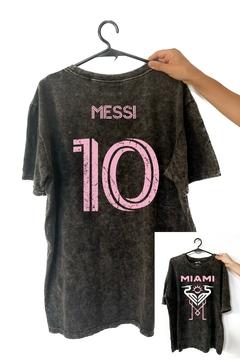 Remera Messi Inter Miami 10- Frente y espalda (Nevada Negra o Blanca)