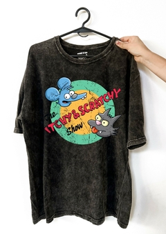 Remera Los Simpsons - Itchy and Scratchy (Nevada, Negra o Blanca)