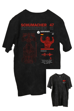 Remera Michael Schumacher Ferrari FRENTE y ESPALDA (Nevada o Negra )