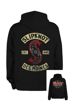 Buzo Hoodie Slipknot (estampa frente y espalda) (Negro)