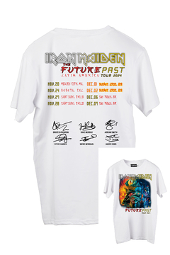 Remera Iron Maiden - The Future Past Tour 2024 FRENTE y ESPALDA (Nevada, Negra o Blanca) en internet