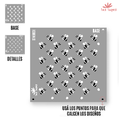 STENCIL PARA COCINA DOBLE REGISTRO STNE013E Abejas