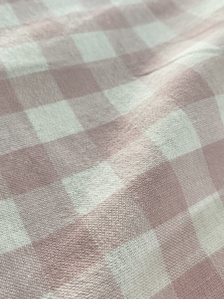 Tecido de Algodão Fio Tinto (Meio Metro) - Xadrez 20 mm Rosa e Branco