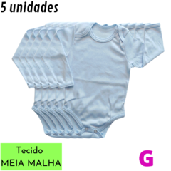 Imagem do Pacote com 5 Bodys Manga Longa -MEIA MALHA-