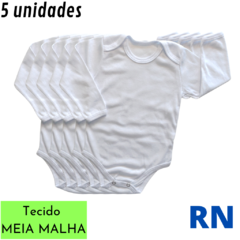 Pacote com 5 Bodys Manga Longa -MEIA MALHA- - comprar online