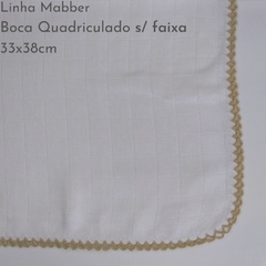 Fralda de Boca Quadriculado Simples s/ faixa 35x38 Mabber - Bordados Vila Diva