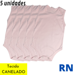 Pacote com 5 Bodys Regata -CANELADO- - Bordados Vila Diva