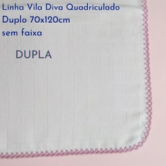 Fralda Banho Duplo Quadriculado sem Faixa 70x120 (linha Vila Diva)