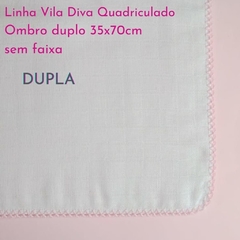 Ombro Quadriculado sem Faixa 35x70 Duplo (linha Vila Diva) - Bordados Vila Diva