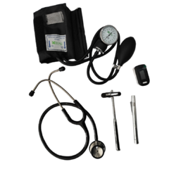 Kit de Semiología Medicina: Tensiómetro + Estetoscopio + martillo + oximetro + linterna