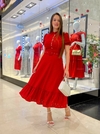 vestido vermelho malha laise