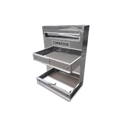 CAIXA DE CORREIO INOX MODELO ENTRADA DE PRÉDIO COM SUPORTE DUPLO PARA GRADE - comprar online