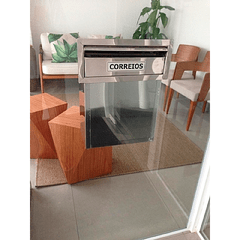 CAIXA DE CORREIO INOX MODELO L PARA VIDRO