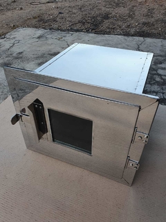 FORNO RETANGULAR 30X40X50CM  EM AÇO INOX COM VISOR DE VIDRO PARA FOGÃO A LENHA na internet