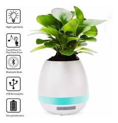 Maceta parlante bluetooth USB con sensor y luz led - comprar online