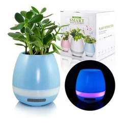 Maceta parlante bluetooth USB con sensor y luz led - tienda online