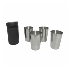 set 4 chupitos de acero con estuche - comprar online