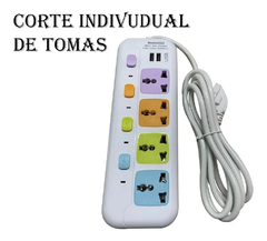 zapatilla rectangular 4 tomas y 2 usb - Cosas Asombrosas