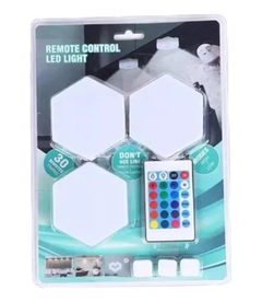 set 3 lamparas hexagonales con control - comprar online
