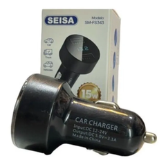 Cargador para auto 15W 2USB y Voltímetro FS343 - comprar online