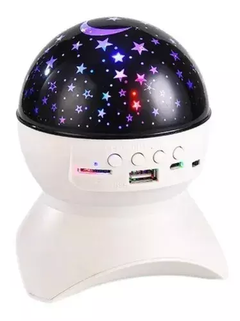 Media esfera bolichera y estrellas con parlante bluetooth