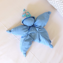 Bebê Estrela Waldorf - Azul (lã de carneiro)